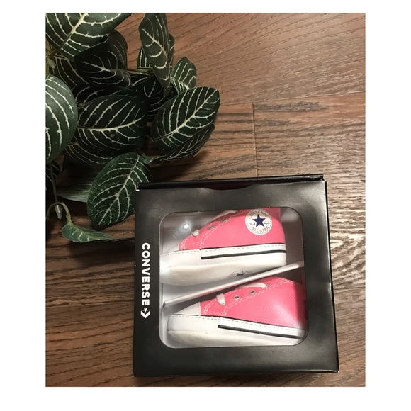 CONVERSE CRIB PINK BABY BOOTIES SOFT BOTTOM SIZE 1 - Picture 3 of 6